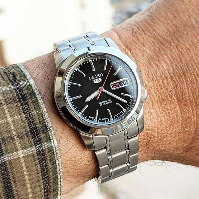 Seiko 5 Automatic Black Dial Men's Watch- SNKE53J1